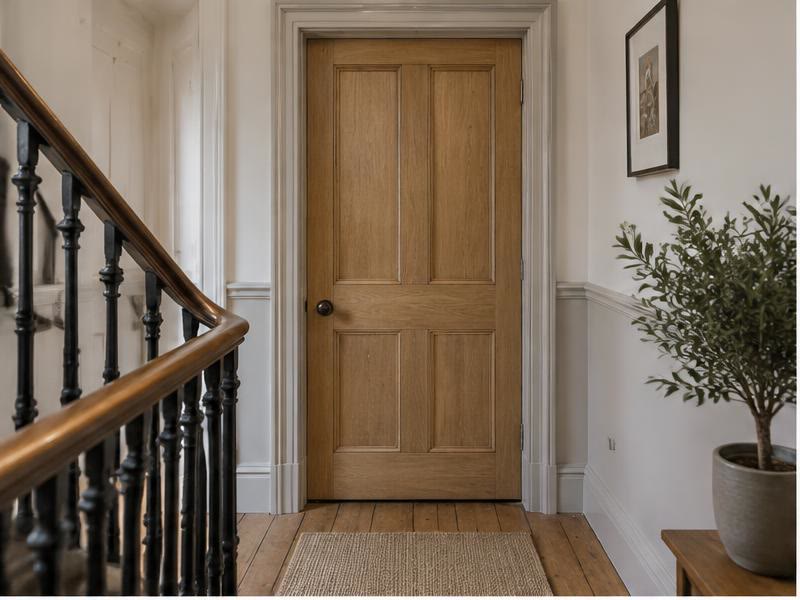 Fitted timber internal door in an Edinburgh home