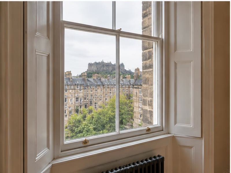 Timber sash window in an Edinburgh period property